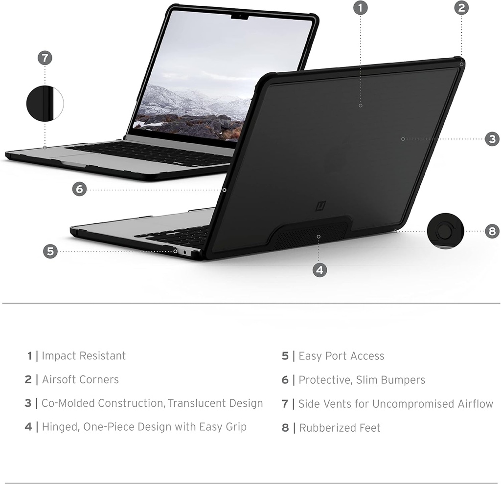 UAG Plyo Case for MacBook Air 15" m2/m3/m4/m5 (Ice/Black)