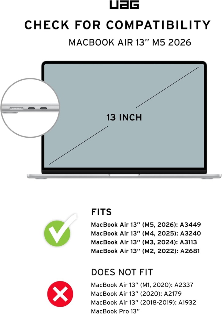 UAG Plyo Case for MacBook Air 15" m2/m3/m4/m5 (Ice/Black)