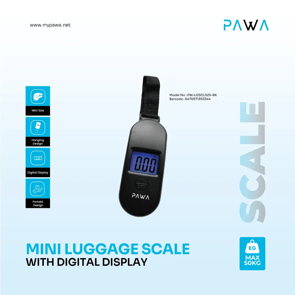 Pawa Mini Luggage scale with digital display (Black)