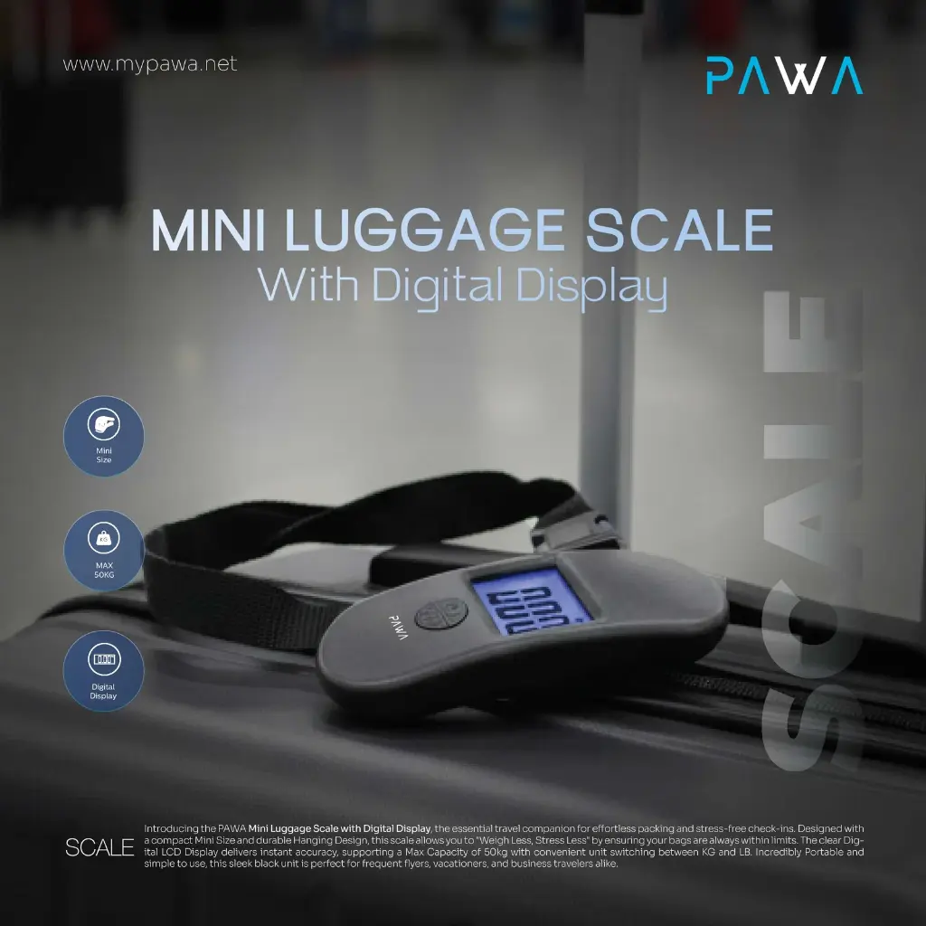 Pawa Mini Luggage scale with digital display (Black)