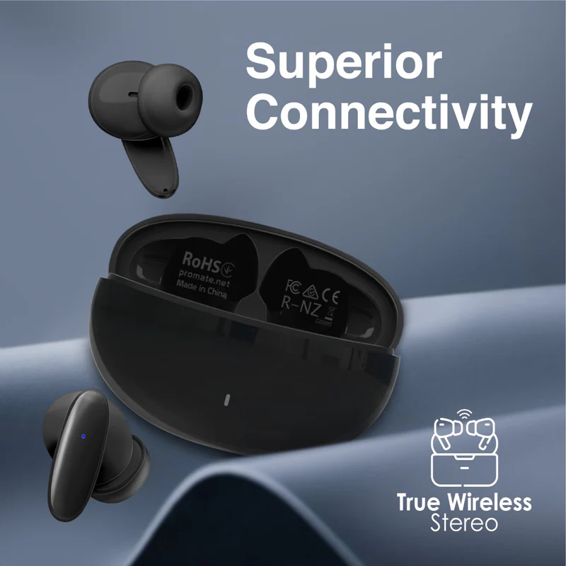 Promate Acoustic Wireless TWS Earphone (Black)