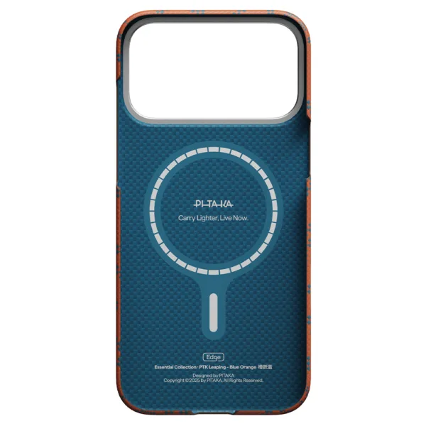 PITAKA Monogram Edge Case for iPhone 17 Pro（Leaping - Orange/Blue）