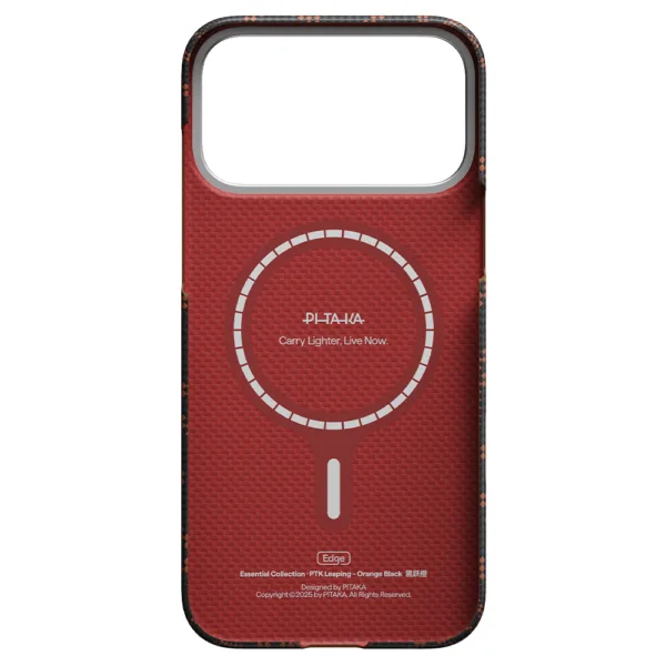 PITAKA Monogram Edge Case for iPhone 17 Pro（Leaping - Black/orange）