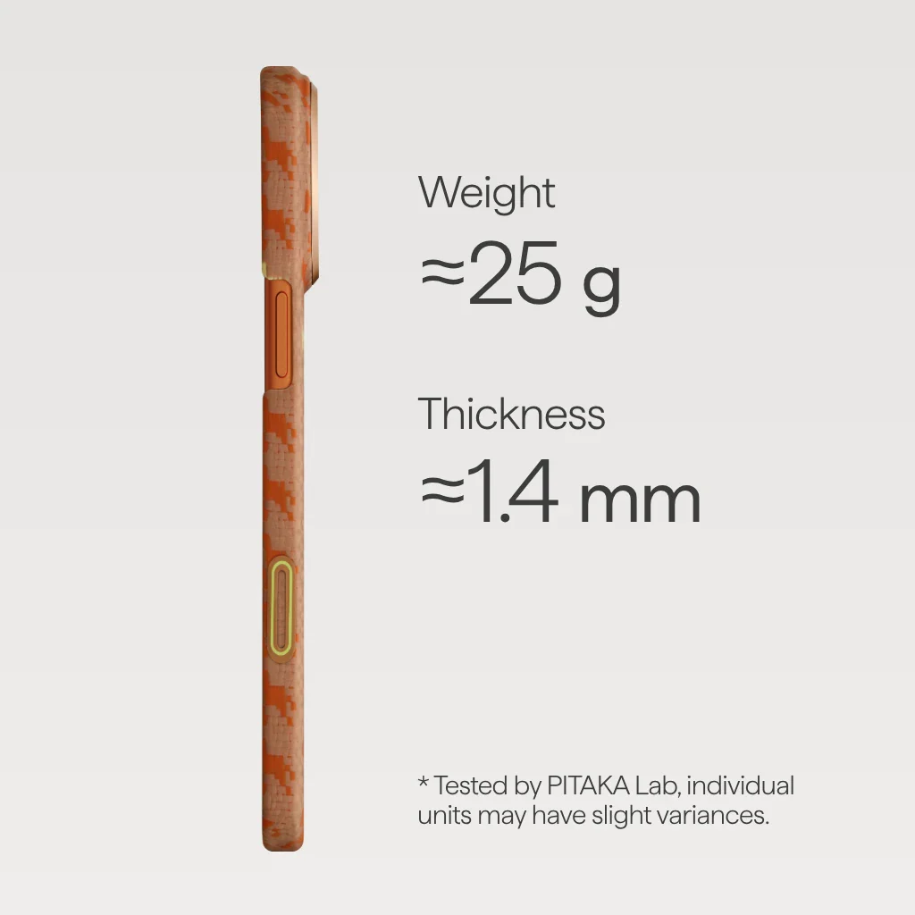 PITAKA Happiness Rides In  Edge Case for iPhone 17 Pro (Amber）