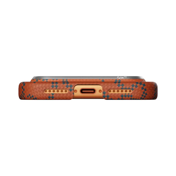 PITAKA Monogram Edge Case for iPhone 17 Pro Max（Leaping - Orange/Blue）