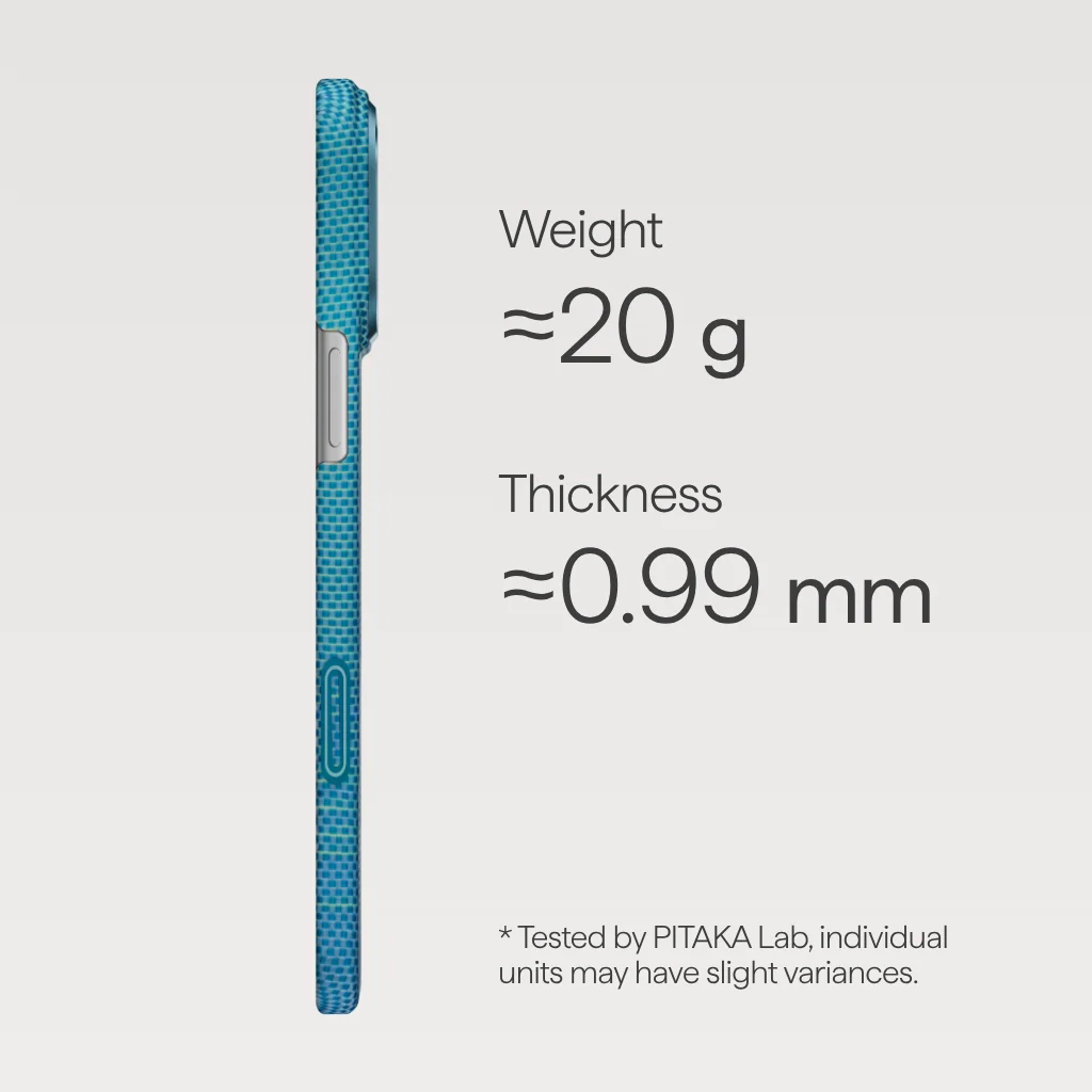 PITAKA Glints of Gold Ultra-Slim Case  for iPhone 17 Pro Max (Lucid Blue)