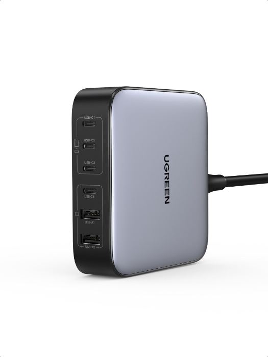 UGREEN Nexode 200W 6-Port GaN Desktop Fast Charger UK (Space Gray)   