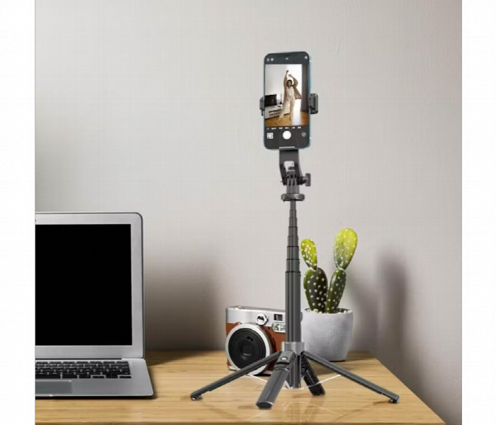 Porodo Dual Lighting Selfie Stick Remote Shutter (Black)