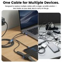 ZLOS  4-in-2 Braided Multi Charging Data Cable (C+A) to (C+L+Micro+Watch) 3M - 1