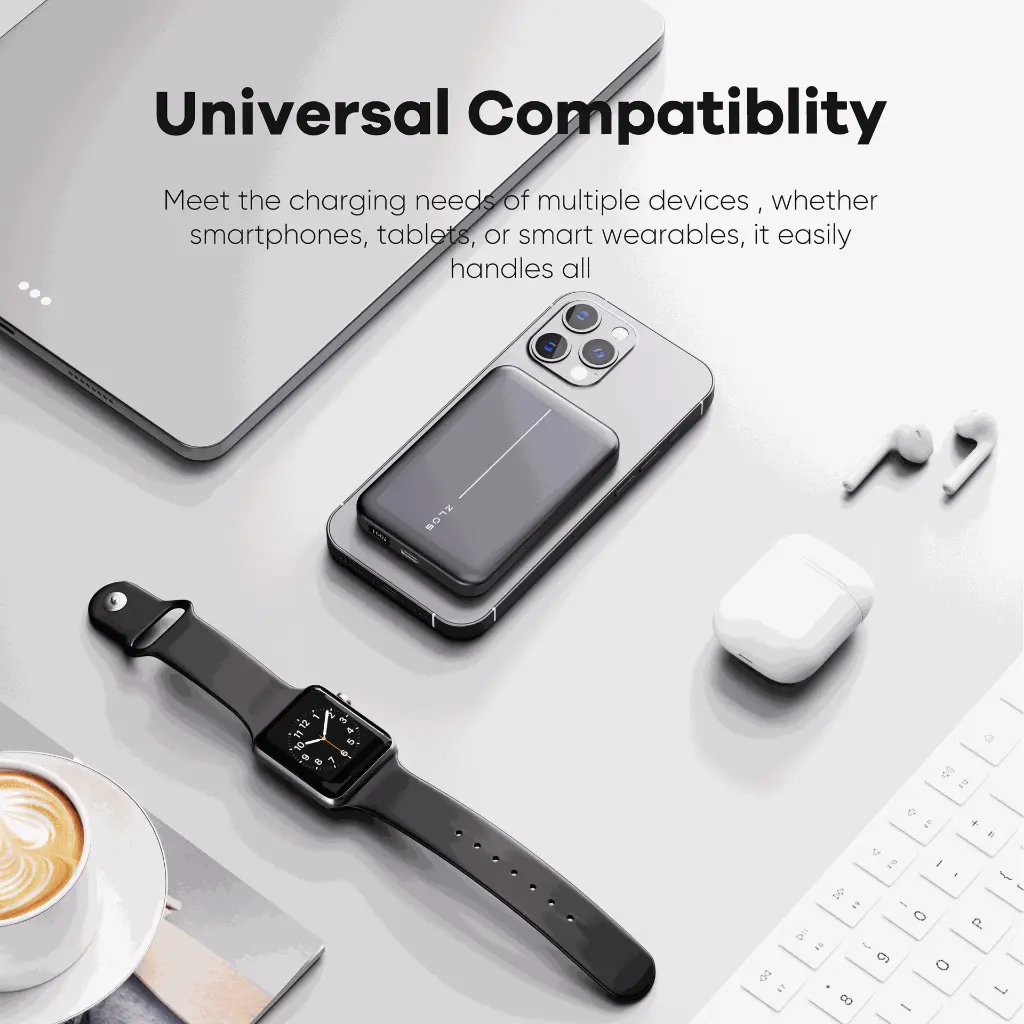 ZLOS 10000mAh Ultra-Thin Mini Wireless Charging Power Bank
