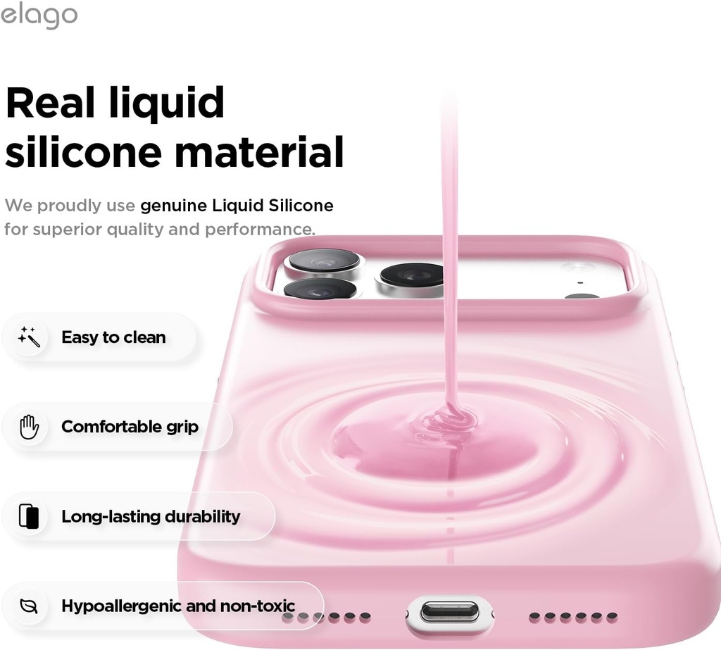 Elago Magnetic Silicone Case for iPhone 17 Pro Max/18 Pro Max (Hot Pink)