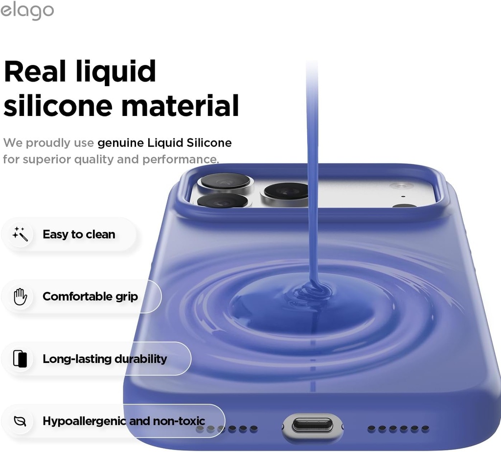 Elago Magnetic Silicone Case for iPhone 17 Pro Max/18 Pro Max (Cobalt Blue)