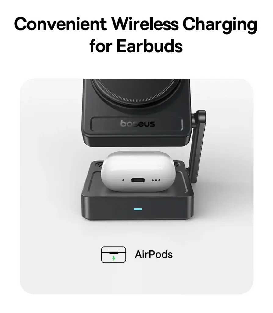 Baseus PicoGo Portable 3-in-1 Qi2.2 Wireless Charger 35W (Cosmic Black)