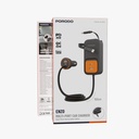 Porodo Enzo Multi-Port Car Charger Dual 70cm Retractable Cables (Black)