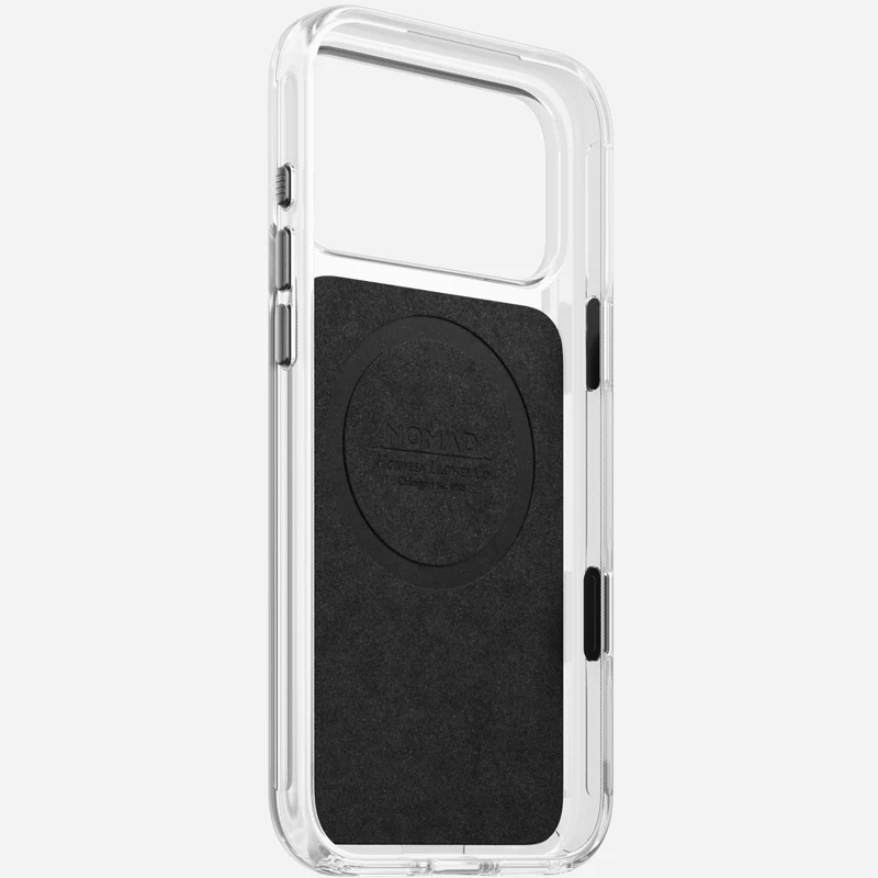 Nomad Clear Leather Case for iPhone 18 Pro (Rustic Brown | Horween)