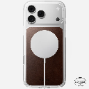 Nomad Clear Leather Case for iPhone 18 Pro (Rustic Brown | Horween)
