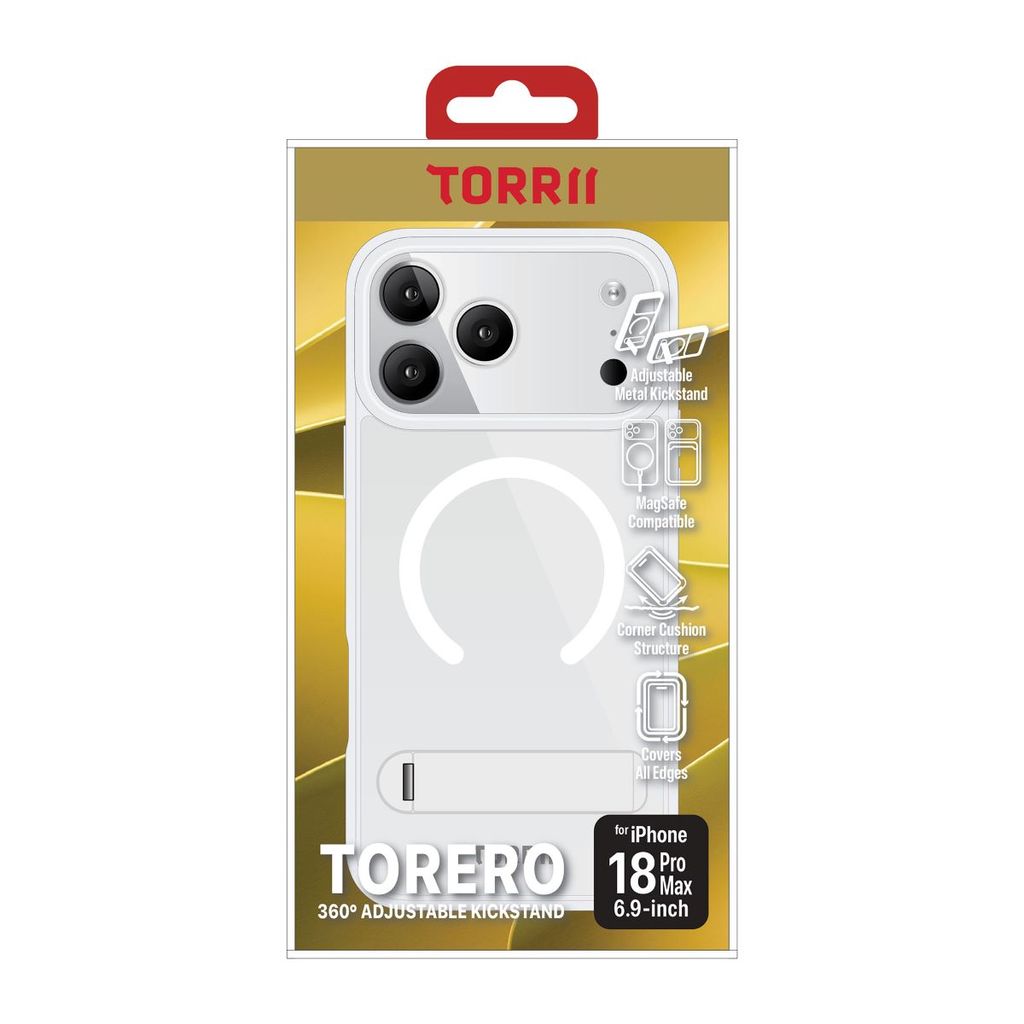 Torrii TORERO Kickstand Magsafe Cover for iPhone 18 Pro Max (Clear)