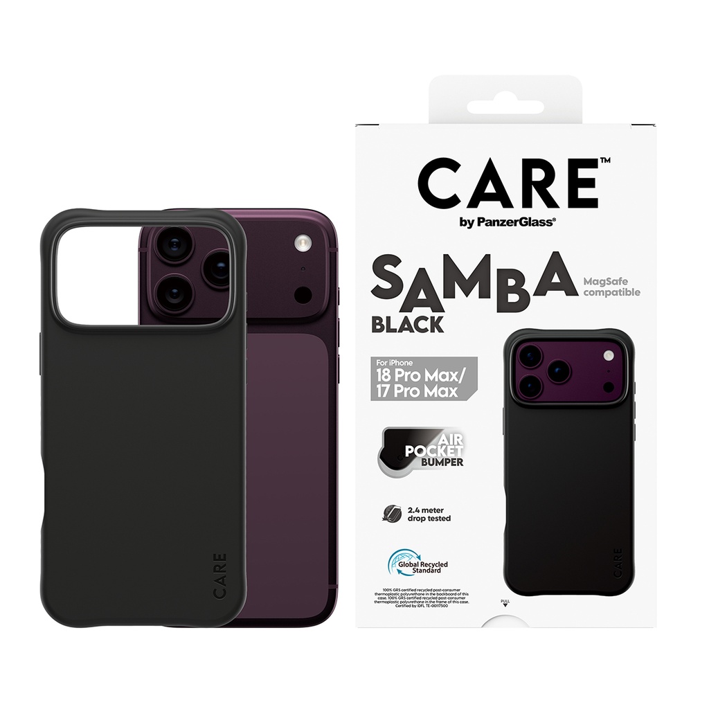 CARE by PanzerGlass® Fashionable MagSafe Case for iPhone 18 Pro Max (Samba Black)
