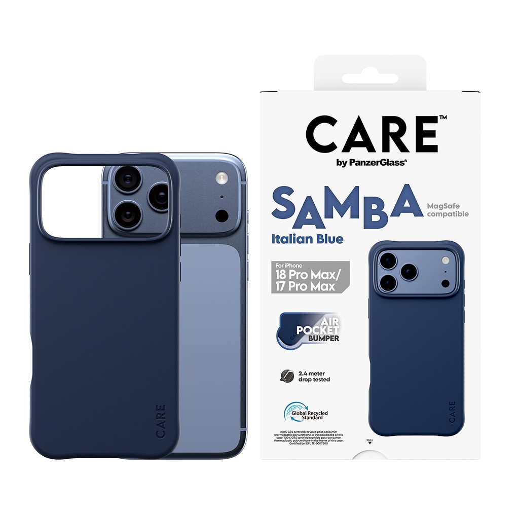 CARE by PanzerGlass® Fashionable MagSafe Case for iPhone 18 Pro Max (Samba Blue)