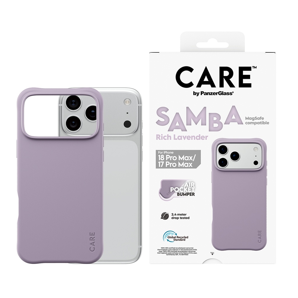 CARE by PanzerGlass® TPU MagSafe Case for iPhone 18 Pro Max (Samba Lavender)
