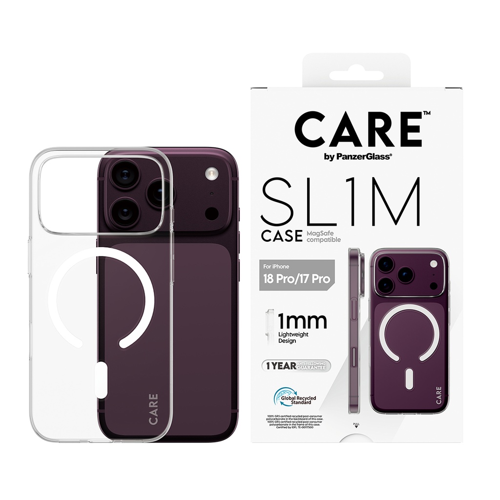 CARE by PanzerGlass® Fashionable MagSafe SL1M Case for iPhone 18 Pro (Transperant)