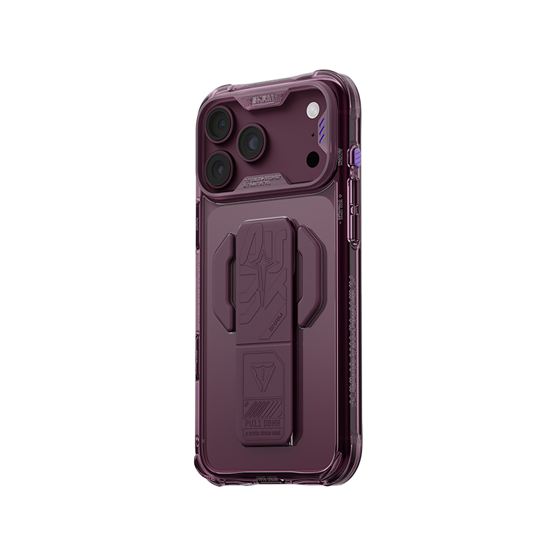 SkinArman Helio CE Silicon Grip-Stand Case for iPhone 18 Pro Max (Burgundy)