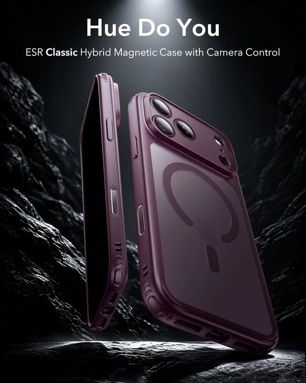 ESR Classic Hybrid Magnetic Case  (Camera Control) for iPhone 17 Pro/18 Pro (Frosted Red)