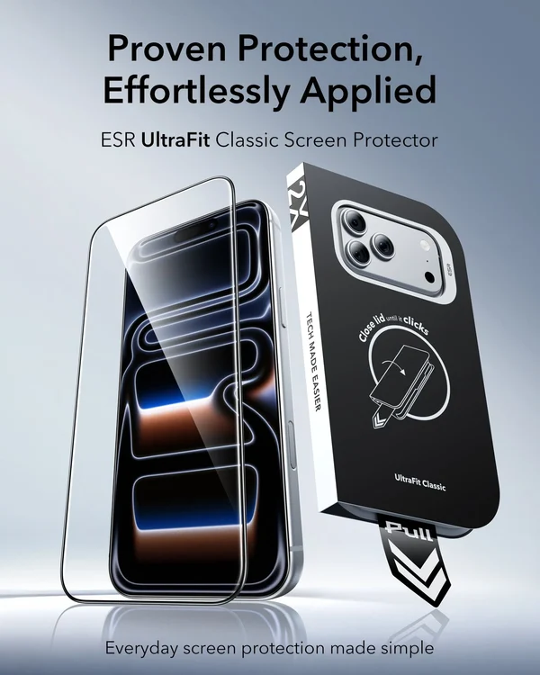 ESR UltraFit Classic Screen Protector for iPhone 18 Pro (Clear)