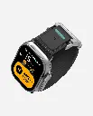 AULUMU Mag Buckle Band for Apple Watch - 3D Woven Herringbone with Letter M (Silver Buckle + Carbon Grey Strap)