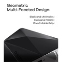 AULUMU Geometric Case for AirPods Pro 3 | Lock & Lanyard (Black)