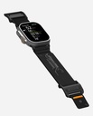 AULUMU Mag Buckle Band for Apple Watch - 3D Woven Herringbone with Letter M (Black Buckle + Black Strap)