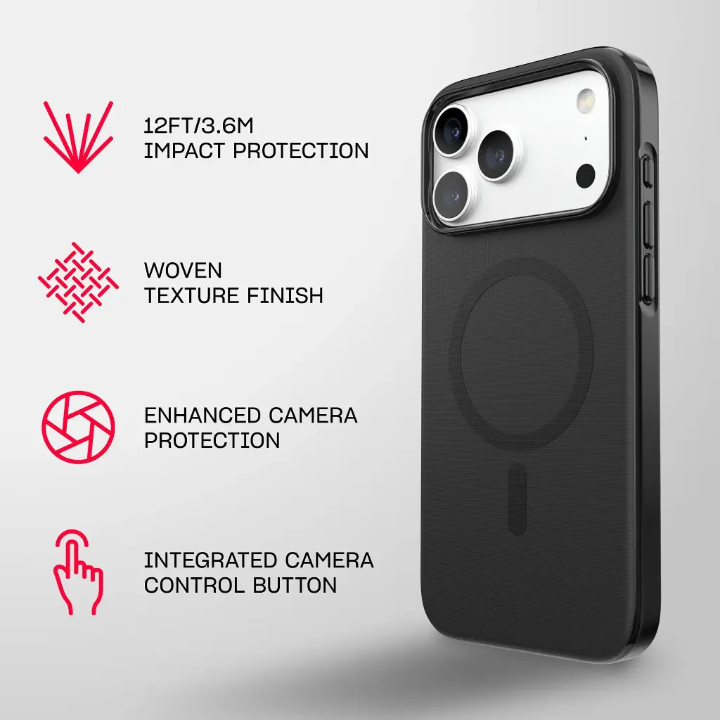 Tech21 EvoPulse Fauxven w/MagSafe/CC for iPhone 18 Pro (Black)