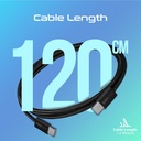 Promate EcoLine-CC120 60W PD USB-C Fabric Braided Cable 1.2m (Black)