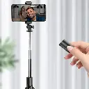 Porodo Blue FlexiTripod Selfie Stick with Foldable Tripod (Black)