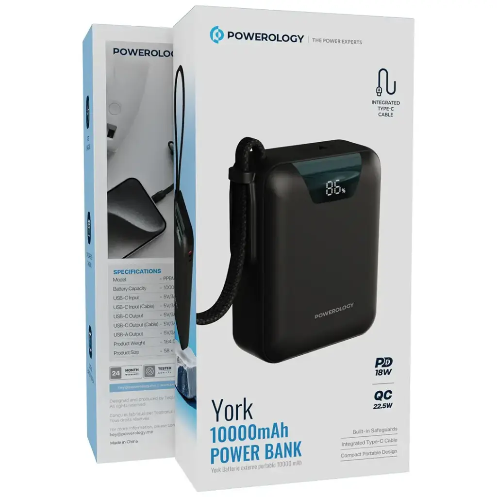 Powerology York Power Bank 10000mAh (Black)