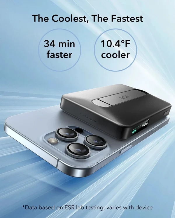 ESR MagSlim Kickstand Power Bank 10000mAh Qi2 (White)