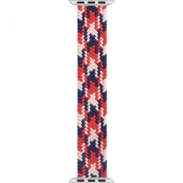 WIWU Braided Solo Loop Watchband For iWatch 42-44mm / S:130mm (Pink/Red)