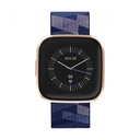 Fitbit Versa 2 Fitness Wristband with Heart Rate Tracker (Navy & pink Woven/Copper Rose) EOL