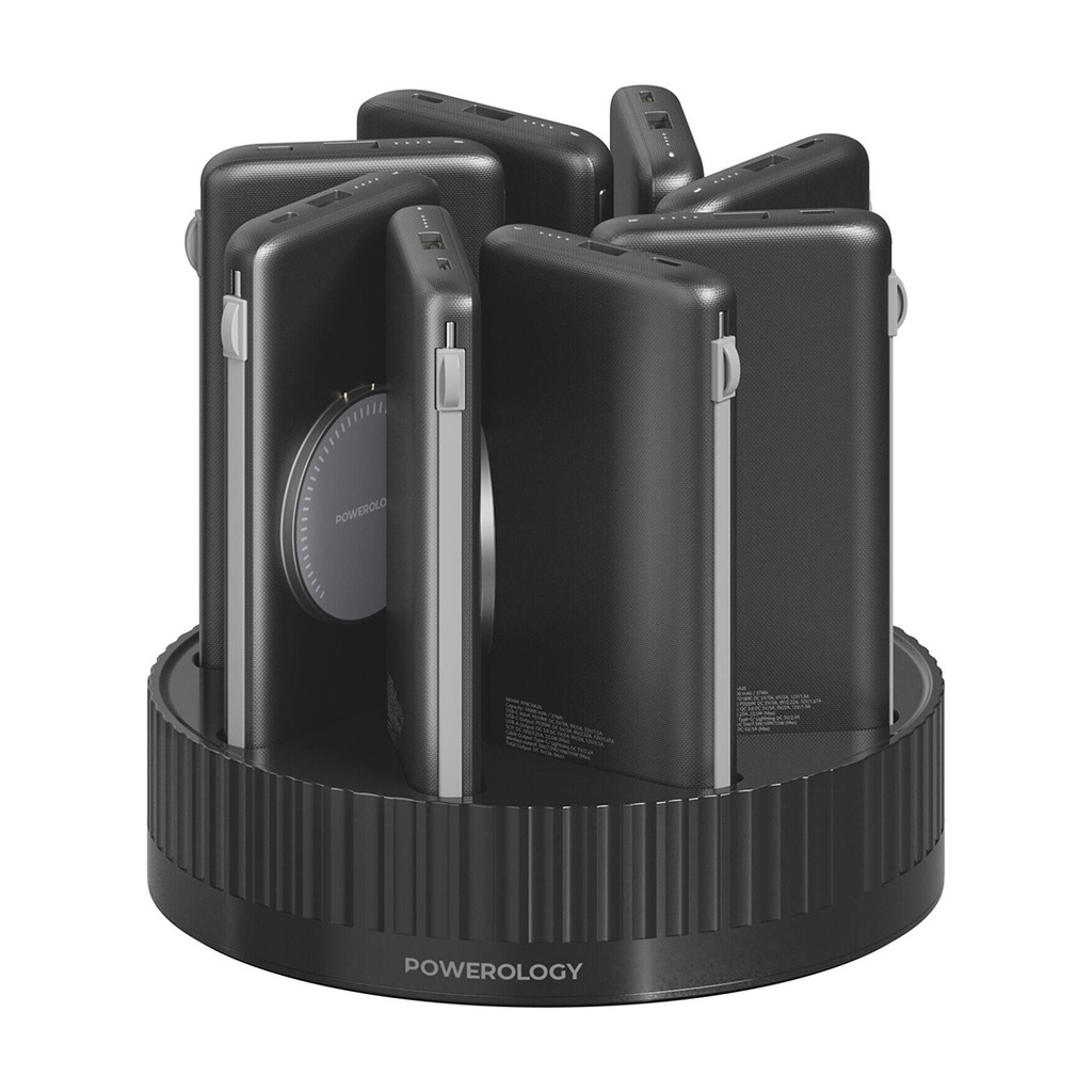 Powerology 8in1 Station 10000mAh Powerbank Terminal (Black)