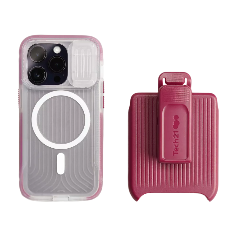 Tech21 EvoMax iPhone 14 Pro-Magsafe w/Holster (Frosted Purple)