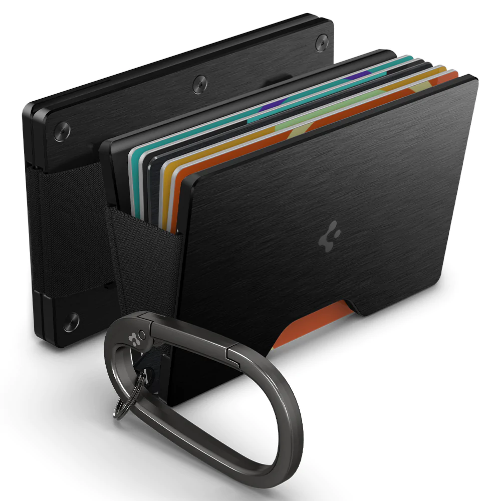 Spigen Universal Card Holder Wallet S with Card Key Ring (Black)