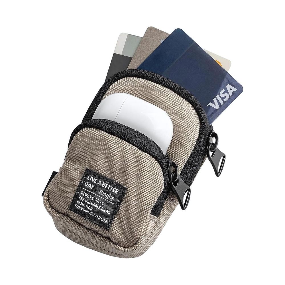Ringke Mini Pouch Two Pocket for Headphones (Beige)