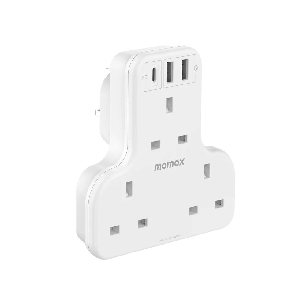 Momax ONEPLUG PD20W 2A1C 3 outlet T strip (White)