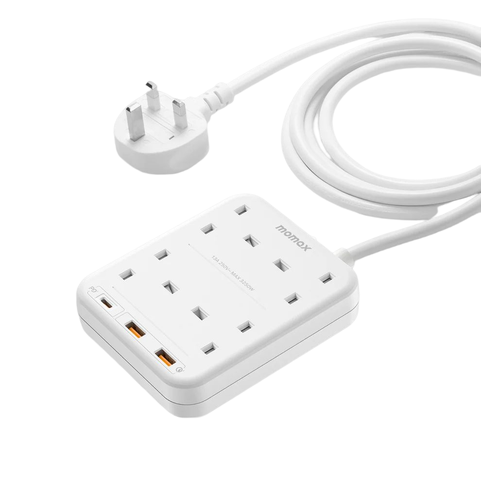 Momax ONEPLUG PD20W 2A1C 4 outlet  (White)