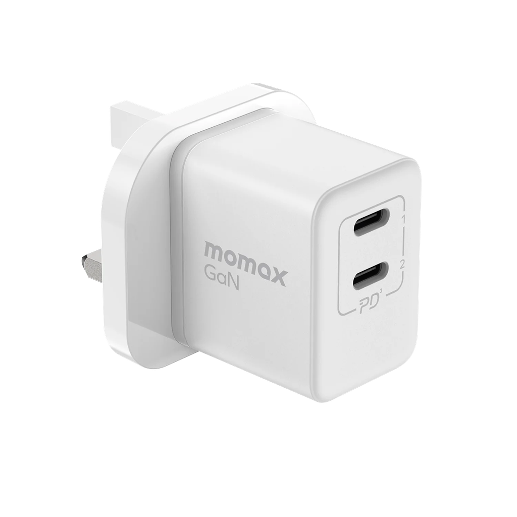 Momax One Plug 35W 2-Port GaN Mini Charger (White)