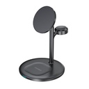 Choetech 3-in-1 Magnetic Wireless Charging Stand (Black)