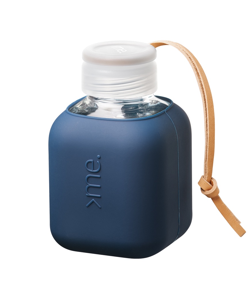 Squireme Y2 Glass Bottle with Silicone Sleeve 370 ml (Navy)