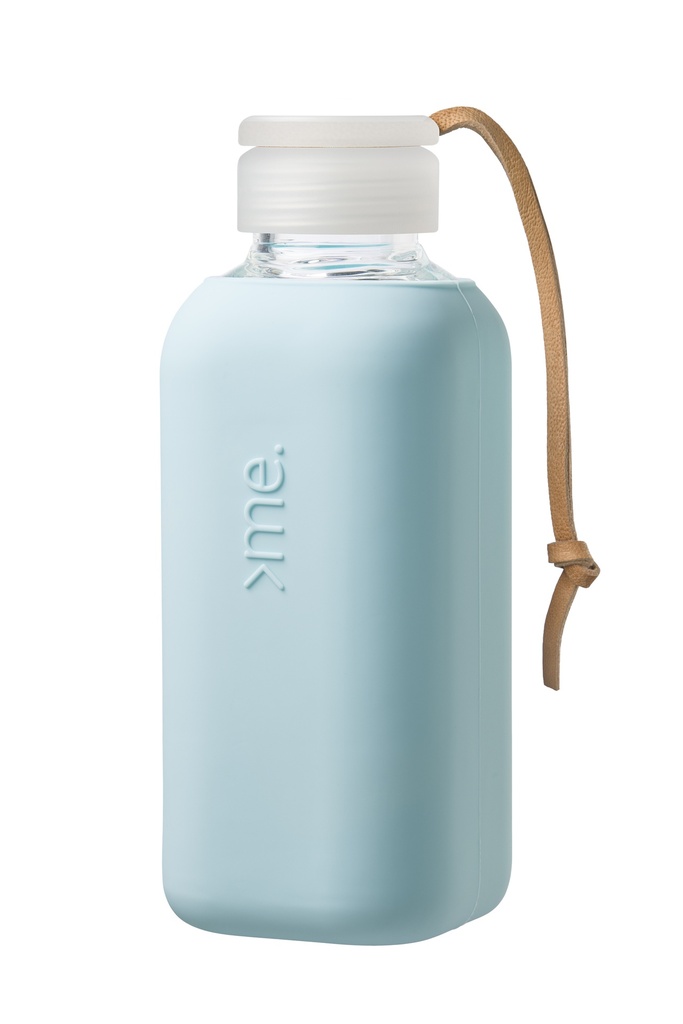 Squireme Y1 Glass Bottle with Silicone Sleeve 600ml (Surf Blue)