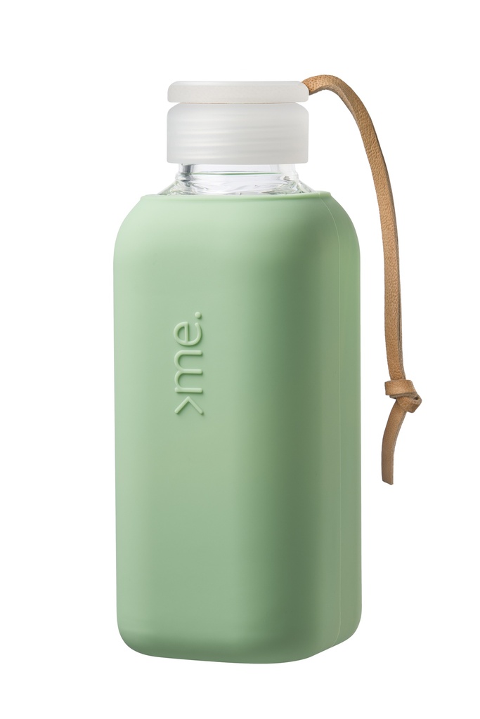 Squireme Y1 Glass Bottle with Silicone Sleeve 600ml (Mint Green)