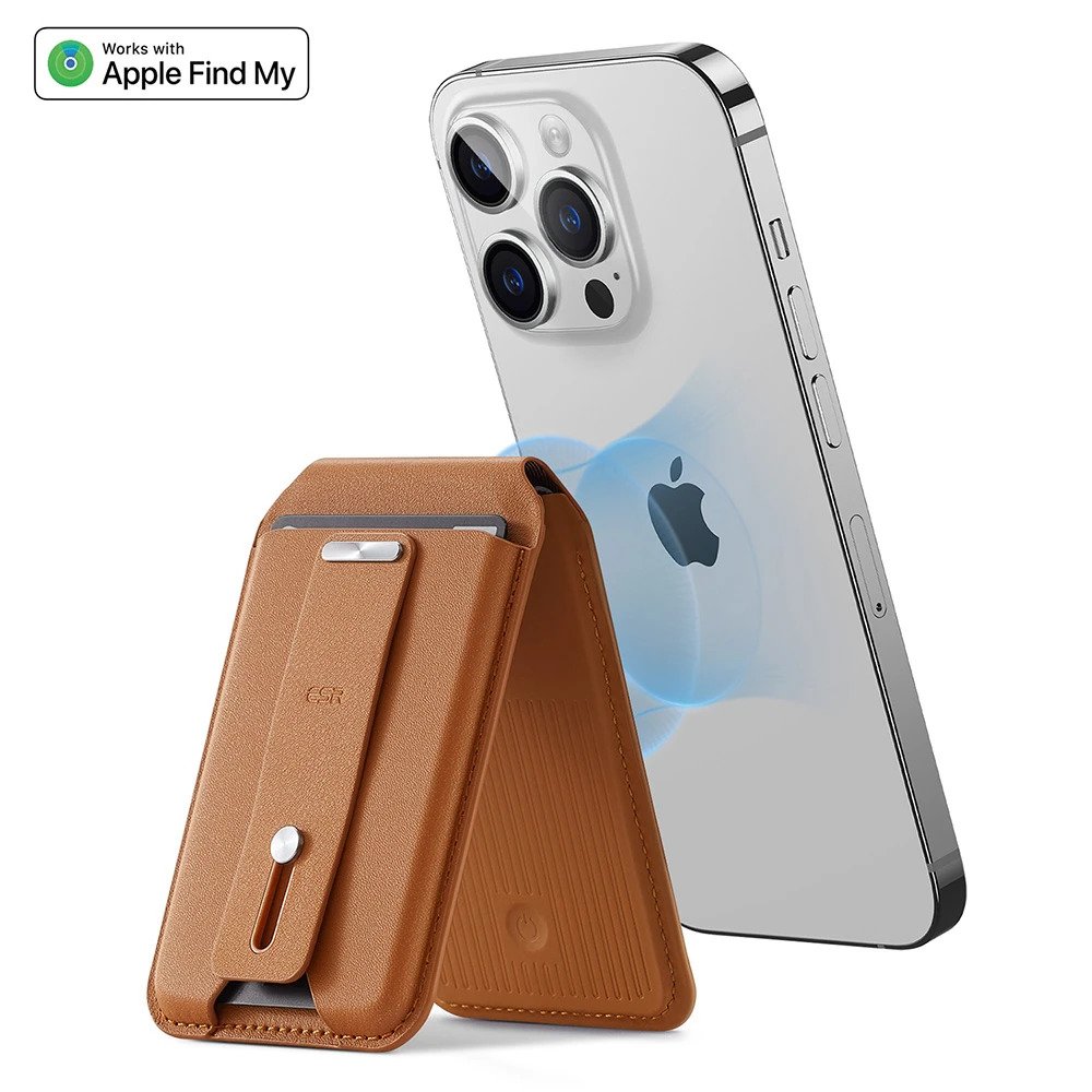 ESR HaloLock Geo Wallet Grip Stand (Caramel Brown)